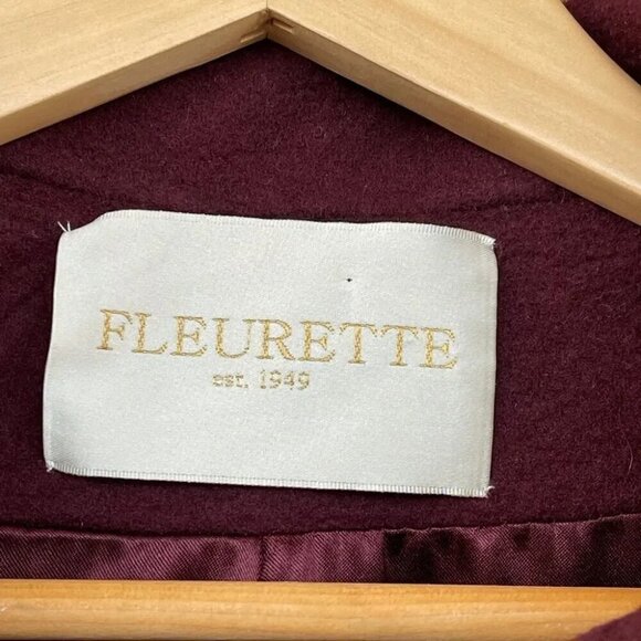 Fleurette Loro Piana Wool burgendy coat size 10 Fleurette Loro Piana Fleurette - Picture 3 of 11